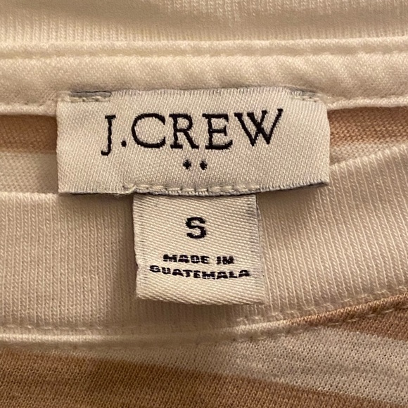 J. Crew Beige and White Striped Short Sleeve Tee - Picture 2 of 6